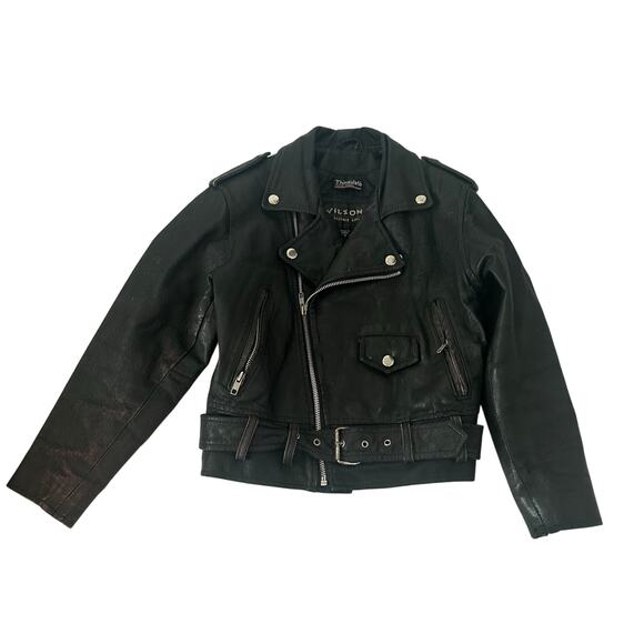 Wilson Jackets & Blazers - Y2K Wilson Leather Bomber Jacket Harley Patches